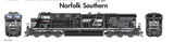 Athearn ATHG83042 Norfolk Southern ES44DC Diesel locomotive w PTC -- DC Operation-- 7555 HO SCALE Like New