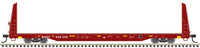 Atlas 2001701-4 BNSF 62' Bulkhead Flat Car Trainman O Scale Like New Damaged Box