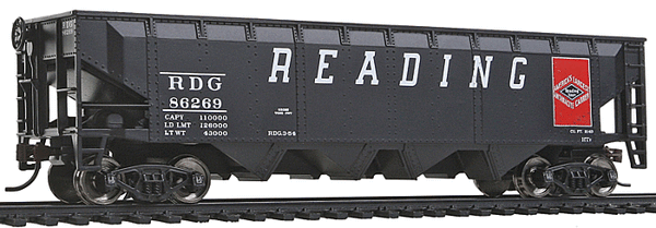 Walthers 931-1422 Offset Hopper - Ready to Run -- Reading (black, red; Large Lettering, Anthracite Logo) H6269  HO SCALE NEW