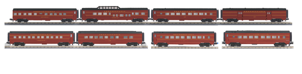 MTH 30-68255, 30-68254, 30-68253, 30-68252 Pennsylvania Streamlined Passenger Car Set (Set of 8 Cars) O Scale NEW