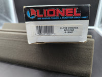 Lionel 6-19901 I love Virginia boxcar O SCALE Like New Damaged Box