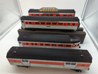 MTH Rail King New Haven O-27 Streamline Vista Dome 30-6131D, 30-6131C, 30-6131E, 30-6131B  (Set of 4) O Scale Like New