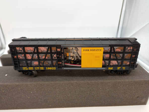 Lionel trains operating pork dispatch car 6-19822 O scale train Like New