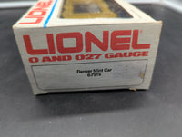 Lionel Denver mint car 6-7515 gold bullion O gauge freight toy train Colorado O SCALE Like New Damaged Box