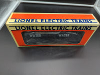 Lionel trains flat car with water tank #6-16390 O SCALE Like New