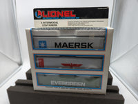 Lionel 6-12805 intermodal containers set of 3 O SCALE Like New