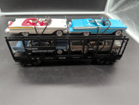 MTH Railking 30-7676 MTH Transport Auto Carrier Flat Car - Contains (2) Ertl '57 Chryslers and (2) Ertlr '57 Mercurys O SCALE NEW