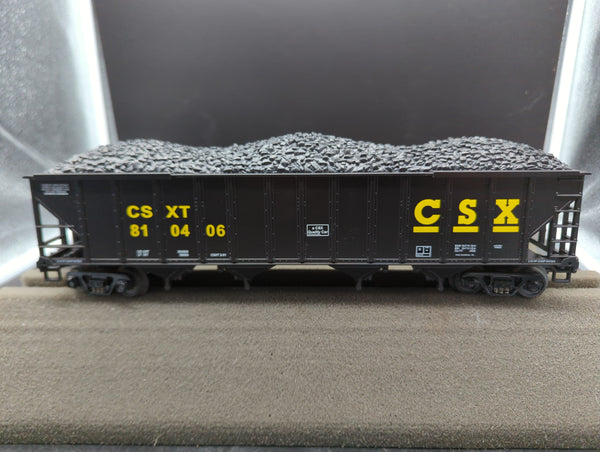 MTH Premier 20-90019B CSX 4 Bay Hopper W Coal Load 810406 O SCALE Like New