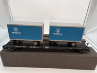 MTH Premier 20-98733 Bessemer & Lake Erie Flat Car w(2) 20' Trailer #4684 O SCALE Like New