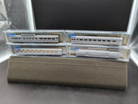 Kato 106-1605 Corrugated Passenger Car Set  (Set B) Chicago, Burlinlington & Quincy -1 Quincy Baggage, Coach, Dome, Sleeper Like New