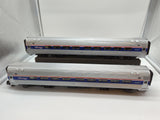 MTH Premier 20-6656 Amtrak 2-Car Amfleet Passenger Set #21253 Coach 1, #21200 Coach 2. O SCALE Like New