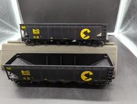 Lionel 6-26985 Baltimore and Ohio Chessie die-cast hopper car 2 Car set 235153 & 235154 O SCALE Like New