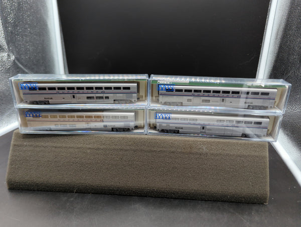 Kato 106-3504 Amtrak Superliner passenger car 4 car set phase IV set A N scale Like New