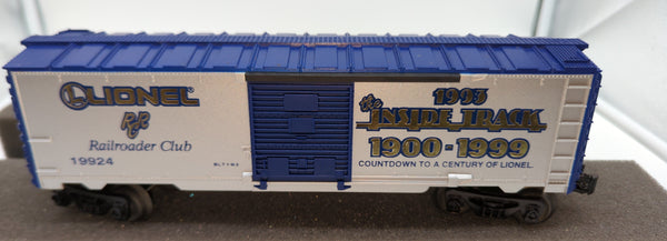 Lionel 6-19924 LRRC inside track 1900-1999 box car railroader club O scale Like New