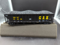 MTH Premier 20-90019B CSX 4 Bay Hopper W Coal Load 810406 O SCALE Like New