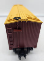 MTH RailKing RK-7806L Burlington Yellow & Tuscan Semi-Scale reefer car O Scale NEW Damaged Box