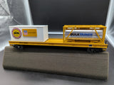 MTH Premier 20-95295 Union Pacific Flat Car w/Tank Container & 20' Container #818911. O SCALE Like New