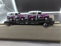 MTH Railking 30-76002 MTHRRC Flat Car W/Ertl '51 Panel Vans- MTH Transport #2001. O SCALE Like New