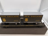 MTH Premier 20-98182 New England Flat Car w/(2) 20' Trailers O Scale Like New