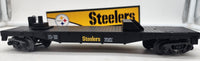 MTH Railking 30-76206 NFL - Pittsburgh Steelers O SCALE Flat Car w/40' Trailer. NEW