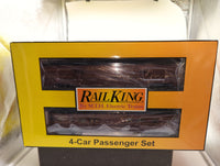 MTH Railking 30-68252 Pennsylvania O Gauge RailKing 4-Car 60 Streamlined Passenger Set ( O SCALE Like New