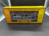 MTH Railking 30-7656 MTH Auto Transportation Auto Carrier Flat Car - Silver '57 Chevy (2 Red w/white top 2 Black w/white top) O SCALE Like New