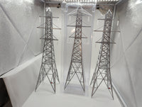 MTH Railking 30-1056 Hi-tension Tower Set #3 Pc. Set. O SCALE Like New