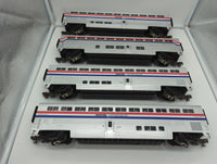 MTH Premier 20-6524 Amtrak Lounge-Cafe 4 Car SuperLiner set  o scale Like New