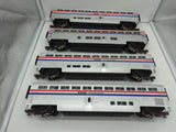 MTH Premier 20-6524 Amtrak Lounge-Cafe 4 Car SuperLiner set  o scale Like New