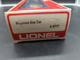 Lionel 6-9777 Virginian boxcar O SCALE Like New