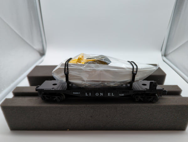 Lionel 6-16661 Lionel flatcar with operating boat 1993 O SCALE Like New
