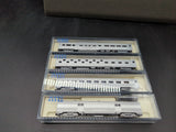 Kato 106-1605 Corrugated Passenger Car Set  (Set B) Chicago, Burlinlington & Quincy -1 Quincy Baggage, Coach, Dome, Sleeper Like New