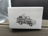 Dartment 56 5547-6 The Hertage Collection "City Fire Department" Fire Truck Hand Printed Porcelain Accessory  Like New