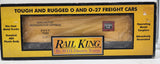 MTH RailKing RK-7806L Burlington Yellow & Tuscan Semi-Scale reefer car O Scale NEW Damaged Box