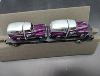 MTH Railking 30-76002 MTHRRC Flat Car W/Ertl '51 Panel Vans- MTH Transport #2001. O SCALE Like New