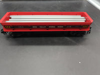 MTH Railking 30-79138 Mon Valley Works Dump Car W/ Operating Bay and Pipe Load  783906 O SCALE Like New