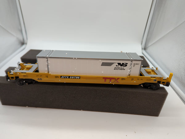 MTH Railking  Norfolk Southern Husky Stack Car DTTX  #59786 O SCALE Like New