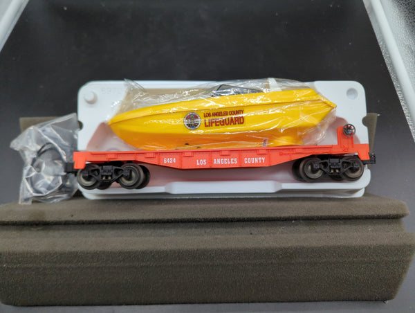 Lionel 6-16970 Los Angeles LA County flatcar with operating lifeguard boat O SCALE NEW