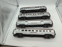 MTH Railking 30-67041 Pennsylvania 4-Car 60' Streamlined ABS Passenger Set #6530, #4001, #1124. & Garden View O SCALE Used Excellent