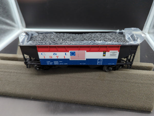 MTH Premier 20-92089G 1971 Cambria and Indiana 6-Car 2-Bay Offset Hopper Car 971 (C&I) O SCALE Like New