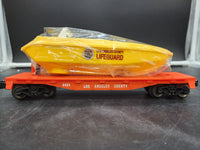 Lionel 6-16970 Los Angeles LA County flatcar with operating lifeguard boat 6424 O SCALE Like New