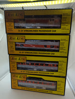 MTH Rail King New Haven O-27 Streamline Vista Dome 30-6131D, 30-6131C, 30-6131E, 30-6131B  (Set of 4) O Scale Like New