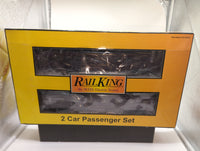 RailKing 2-Car 60' Streamlined Sleeper/Diner Passenger Set  O Scale Like New