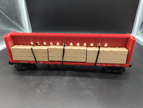 Lionel 6-16381 CSXT center I-beam flatcar with wood O SCALE Like New