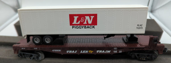 MTH Railking 30-7008A Louisville & Nashville Flat Car w/Trailer O SCALE Used Excellent