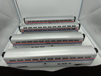MTH Premier 20-6524 Amtrak Lounge-Cafe 4 Car SuperLiner set  o scale Like New