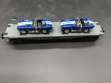 MTH Railking 30-7660 MTH Auto Transport Flat Car w/Ertlr 1965 Ford Cobras - MTH Auto Transport O SCALE Like New