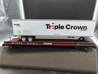 MTH Premier 20-20154 Norfolk Southern Flat Car w/48' Trailor NS Triple Crown TCSZ 10050 O SCALE Like New