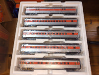 MTH Premier 20-65008 New Haven 5-Car 70' ABS Passenger Set Smooth NH Baggage #5588 Coach #85088520 Vista Dome Connecticut River Observation Watch Hill O Scale Like New