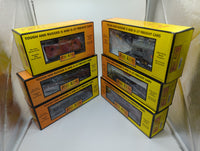 MTH Railking 30-7008 6 Car Set  Louisville & Nashville, Steel Caboose 1067, Box Car 97882, Flat Car with Trailor, 47608, Operating Craine 40029, Gondola 56943, Tank Car 20975 O SCALE Used Excellent